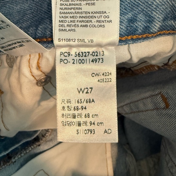 Levi's Light Blue Distressed Jean Shorts - Picture 4 of 5